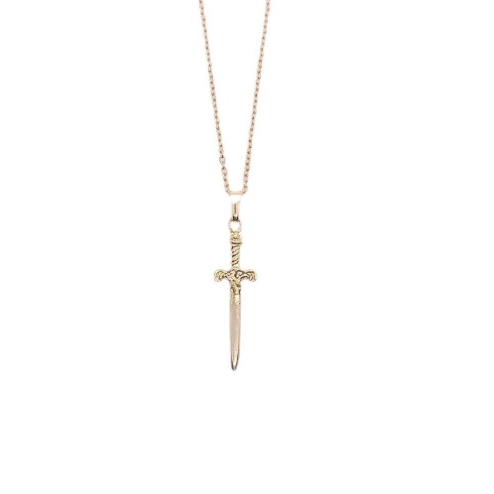 Ace of Swords Excalibur Gold Dainty Chain Necklace